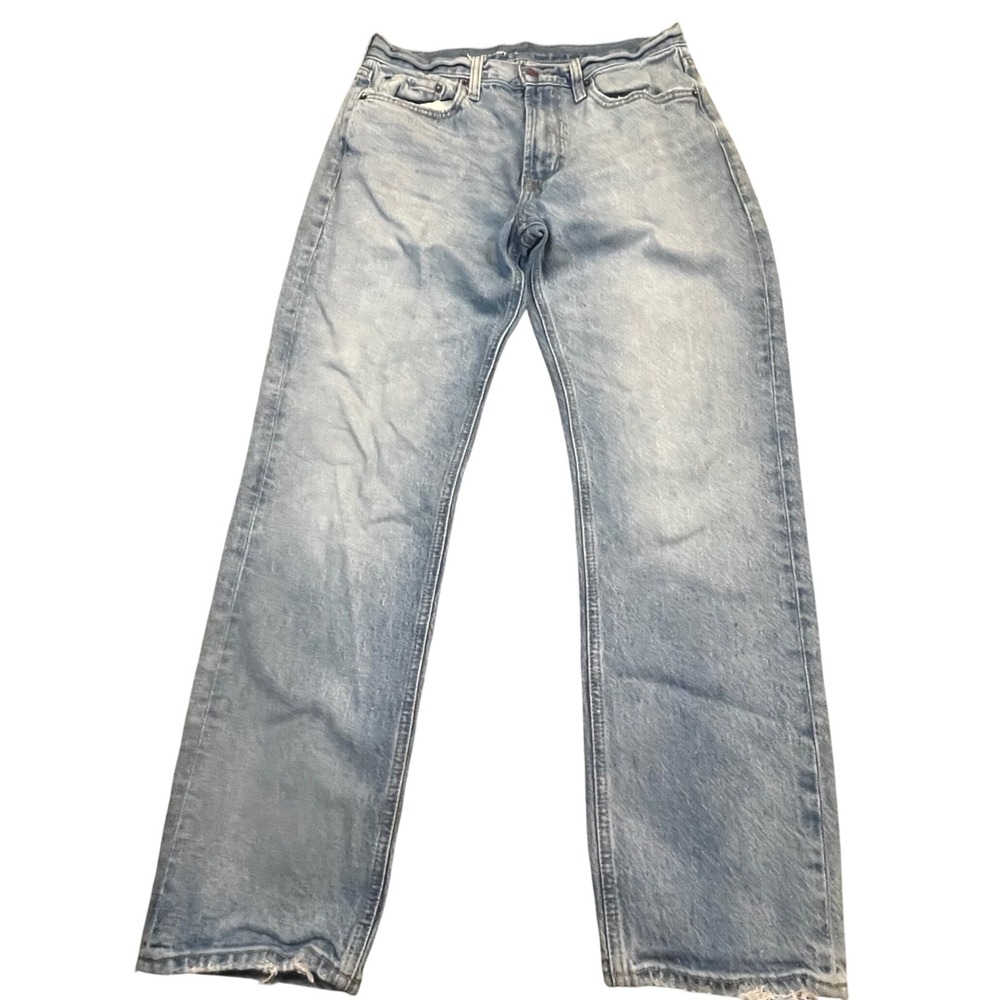 Old Navy 90s‎ Straight Built-In Flex Mens Jeans Light Wash 29x30 Distressed Hem